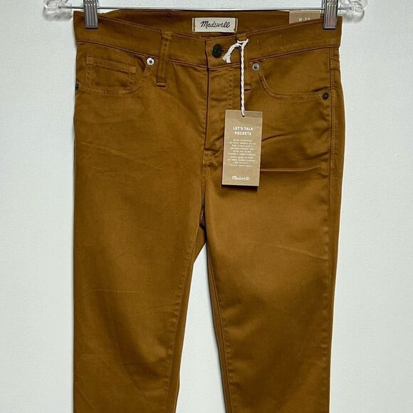 NWT Madewell High Rise Skinny Modal Stretch Slimming Mustard Pants Sz 25 - Picture 8 of 9